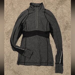 Lululemon Women’s Run Full Tilt Half Zip Pullover Heathered Gray Size 4/6
